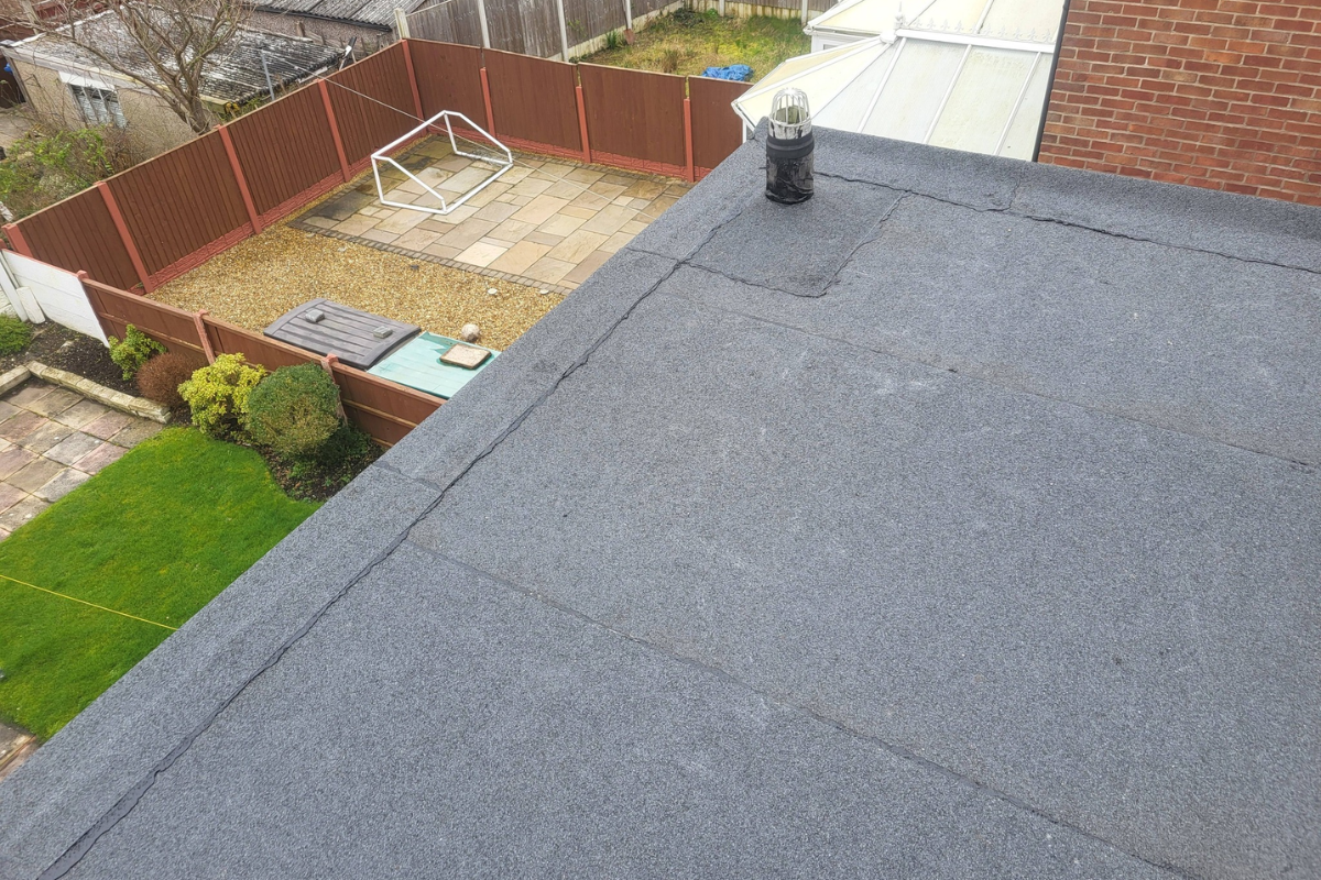 Flat roof installation Wigan — GRP fibreglass and felt